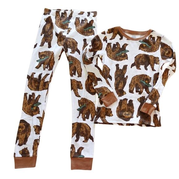 NEW Carters Size 8 boys PJS  Bears LONG SLEEVE 2 PIECE - Picture 1 of 6